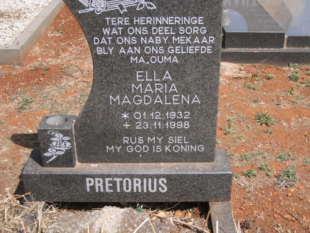 PRETORIUS Ella Maria Magdalena 1932-1998