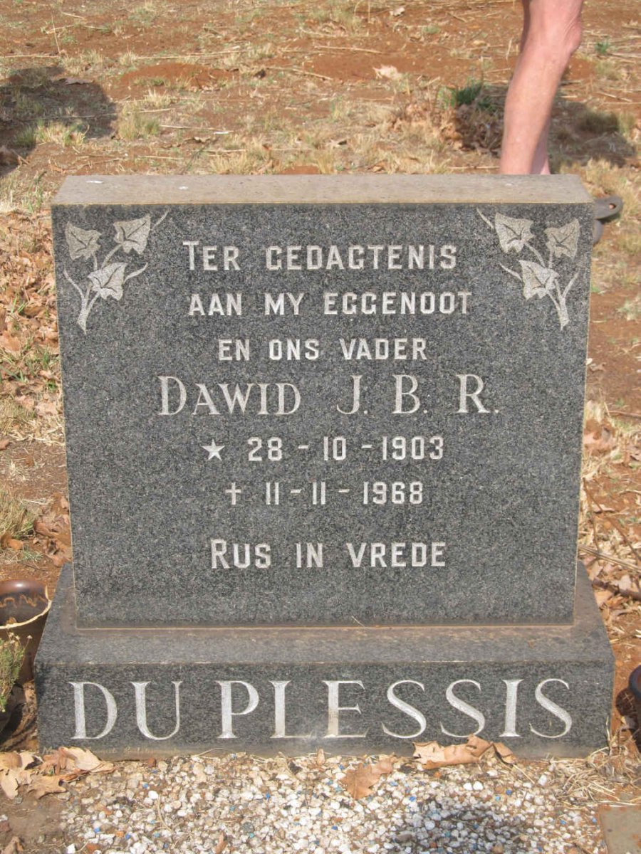PLESSIS Dawid J.B.R., du 1903-1968