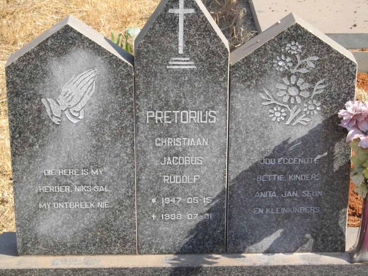 PRETORIUS Christiaan Jacobus Rudolf 1947-1998