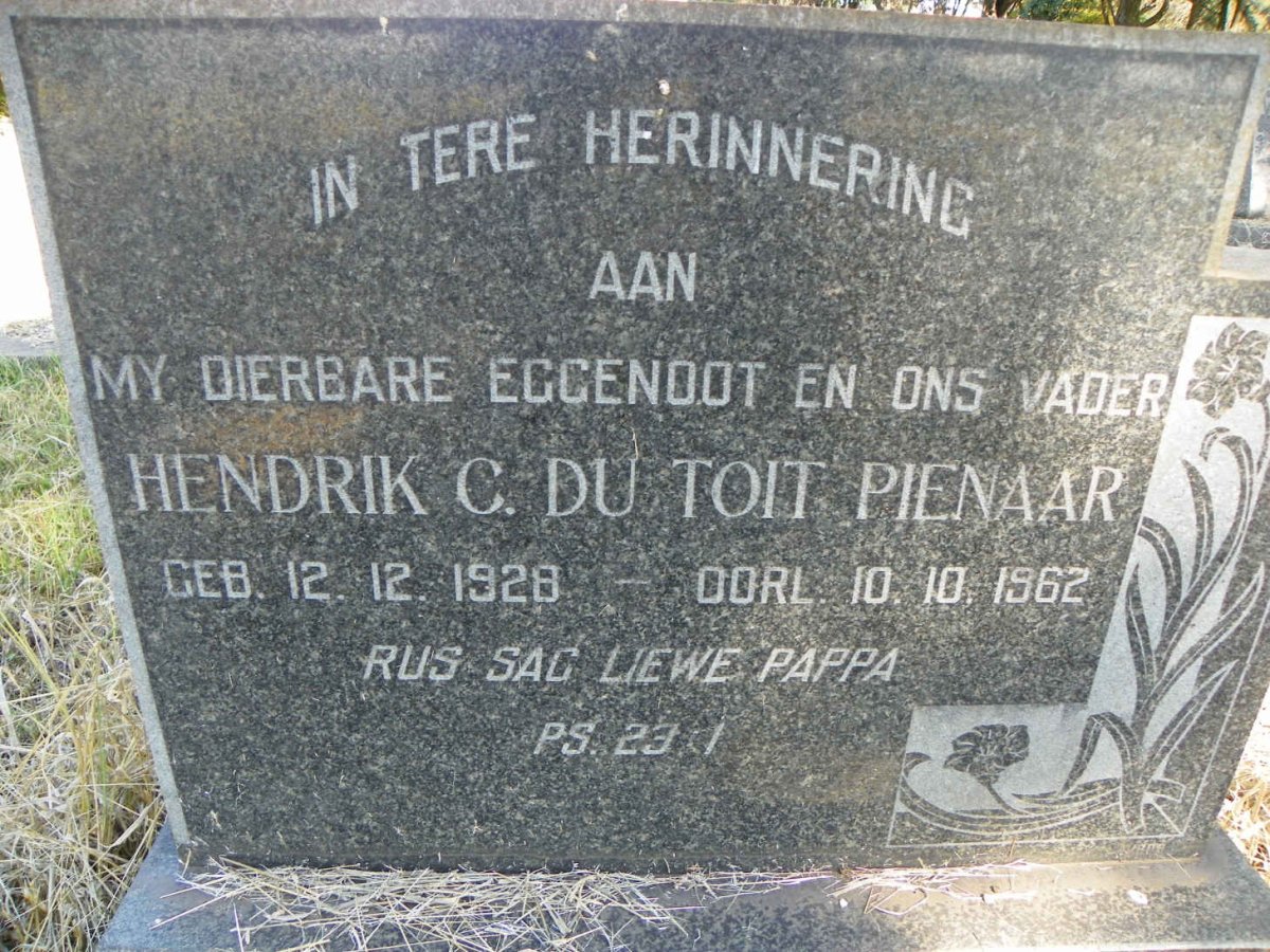 PIENAAR Hendrik C. du Toit 1928-1962