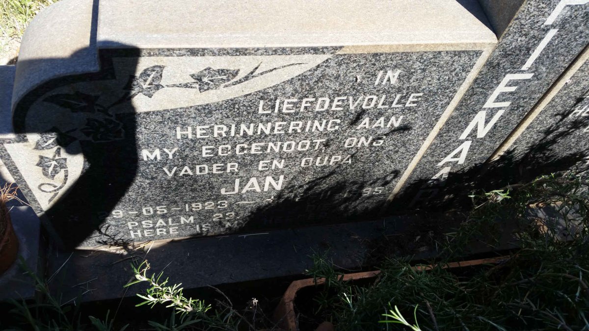PIENAAR Jan 1923-1985 &amp; Anna 1923-