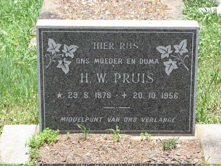 PRUIS H.W. 1878-1956