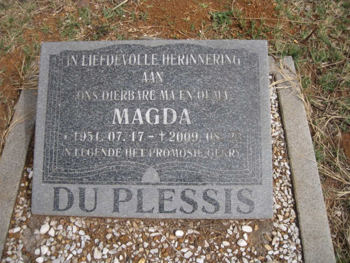 PLESSIS Magda, du 1951-2009