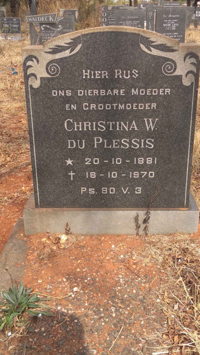 PLESSIS Christina W., du 1881-1970