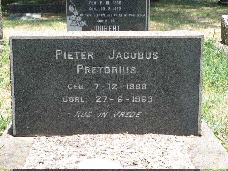 PRETORIUS Pieter Jacobus 1888-1963