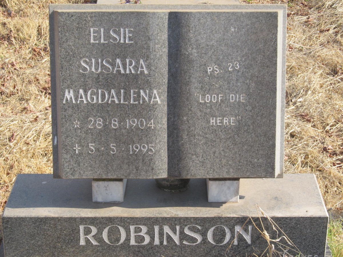 ROBINSON Elsie Susara Magdalena 1904-1995