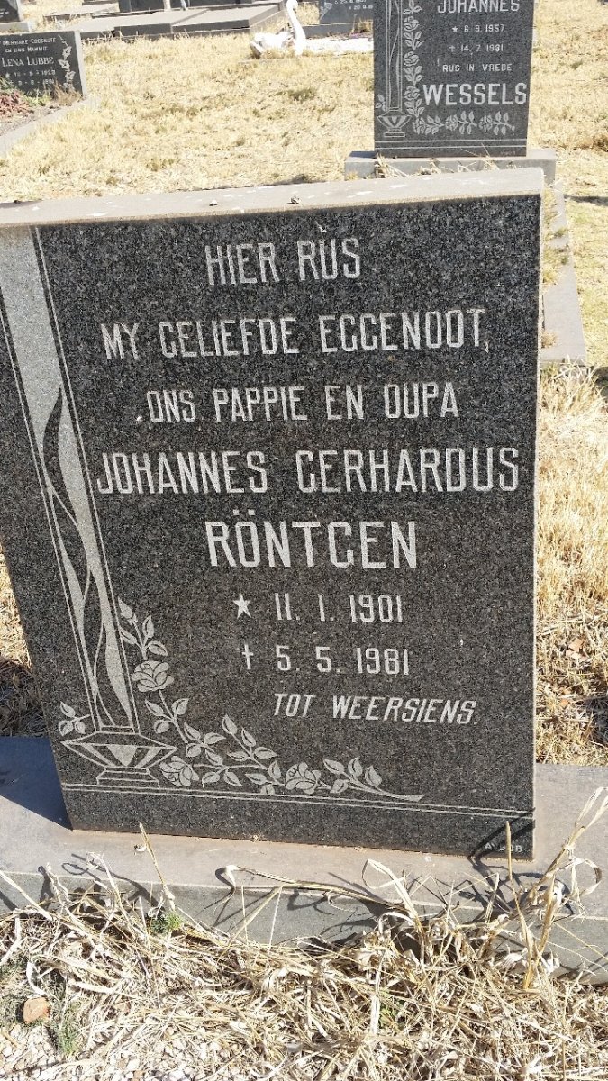 RÖNTGEN Johannes Gerhardus 1901-1981