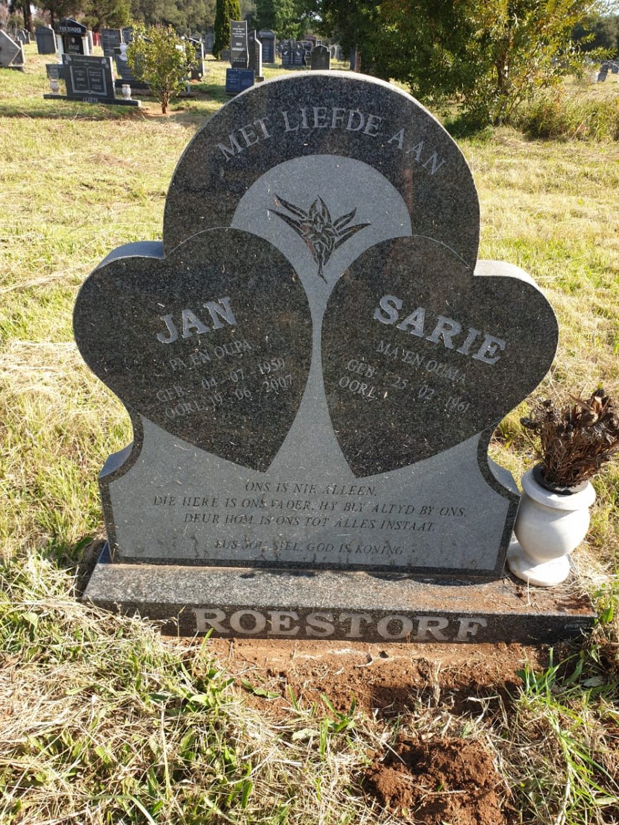 ROESTORF Jan 1959-2007 &amp; Sarie 1961 -
