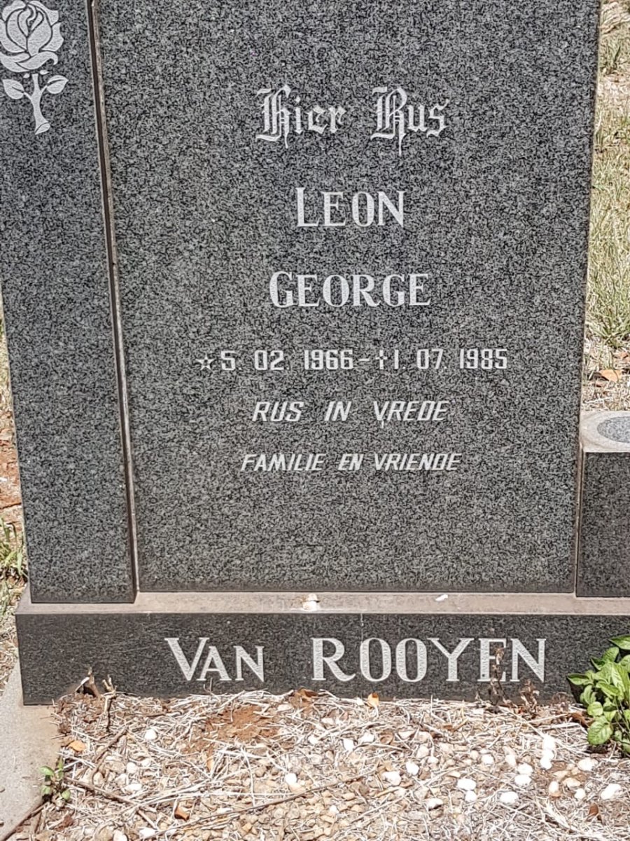 ROOYEN Leon George, van 1966-1985