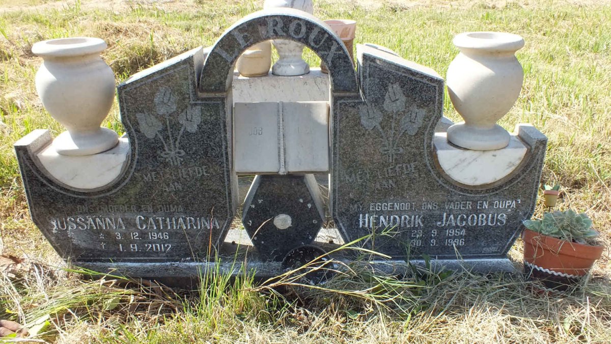 ROUX Hendrik Jacobus, le 1954-1996 &amp; Sussanna Catharina 1946-2012