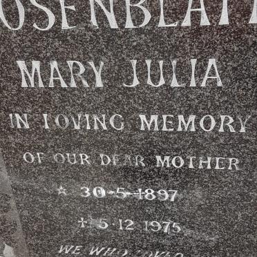 ROSENBLATT Mary Julia 1897-1975