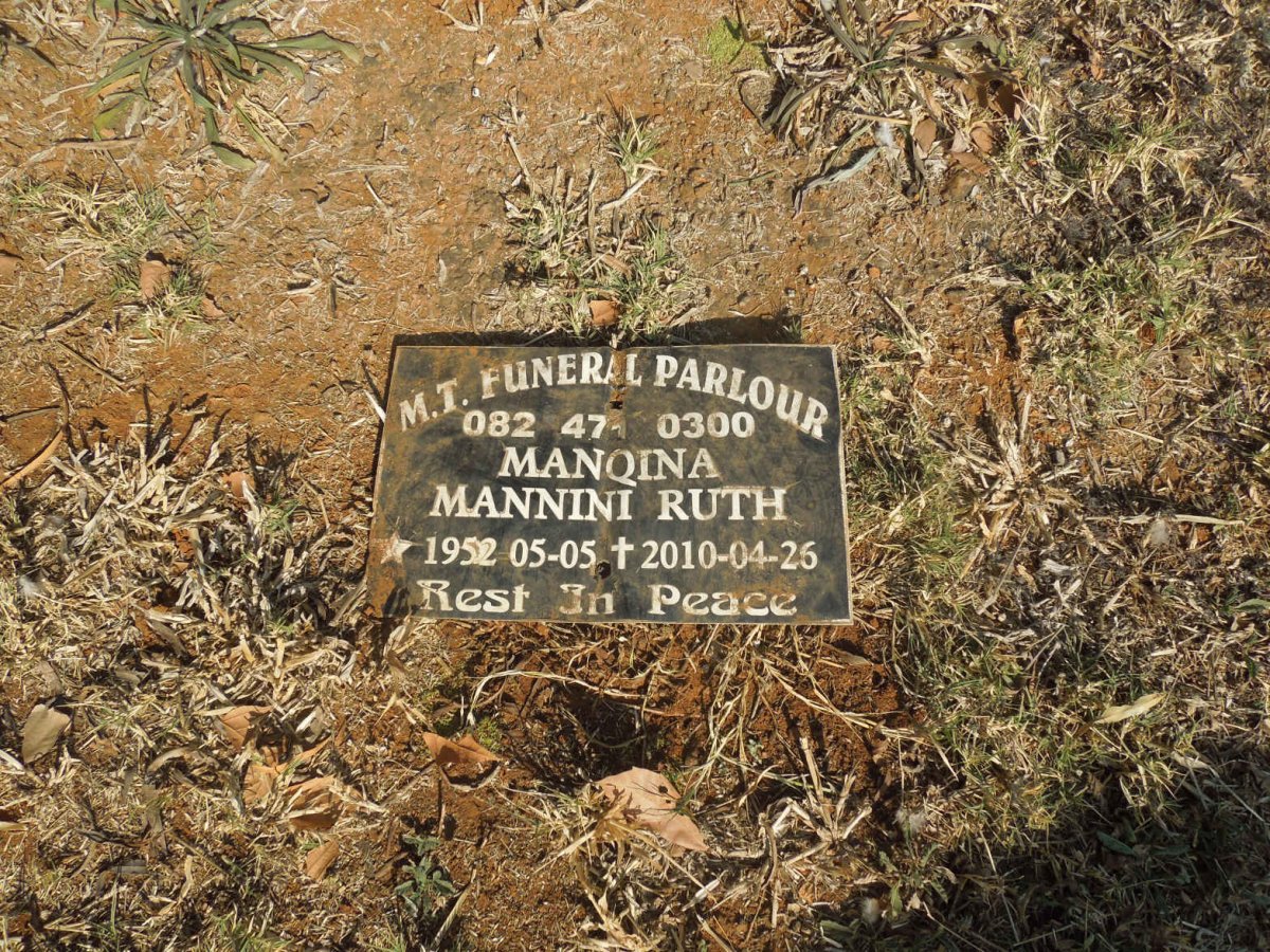 RUTH Manqina Mannini 1952-2010