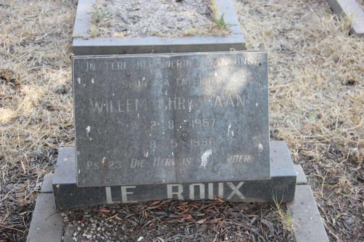 ROUX Willem Christiaan, le 1957-1980
