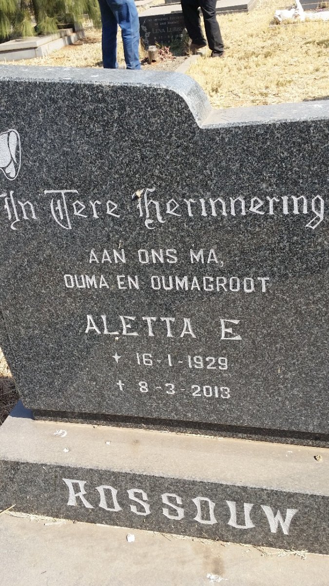 ROSSOUW Aletta E. 1929-2013
