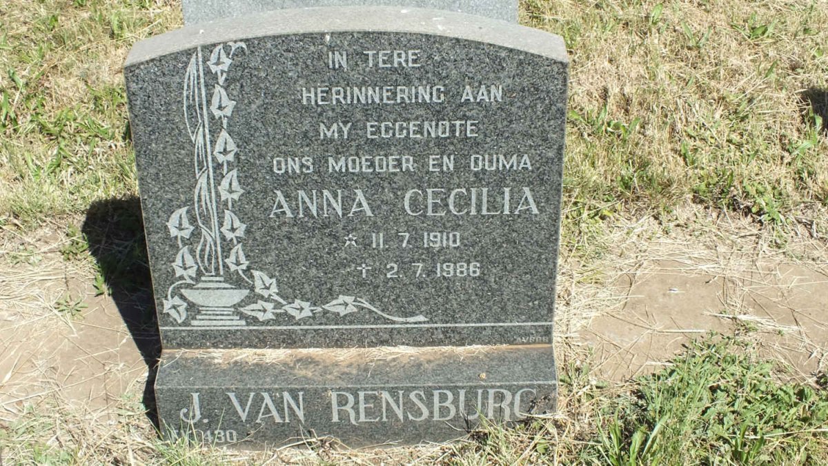 RENSBURG Anna Cecilia, J. van 1910-1986