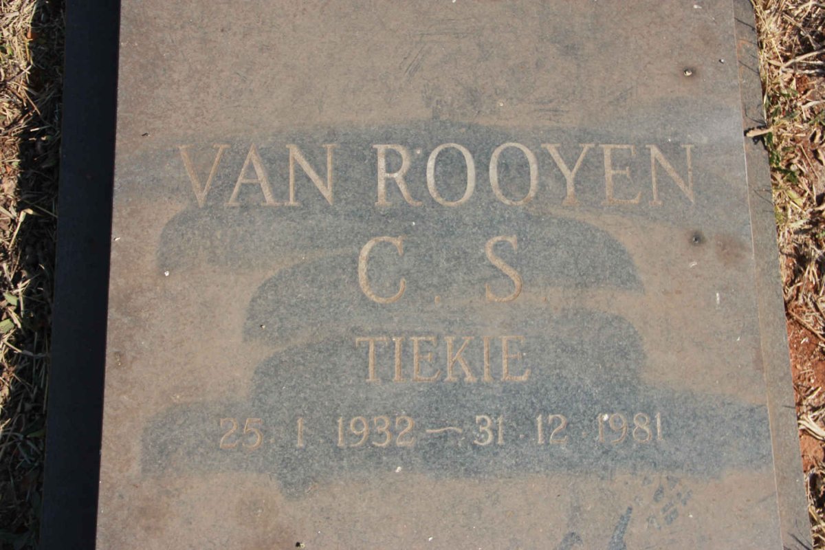 ROOYEN C.S., van 1932-1981
