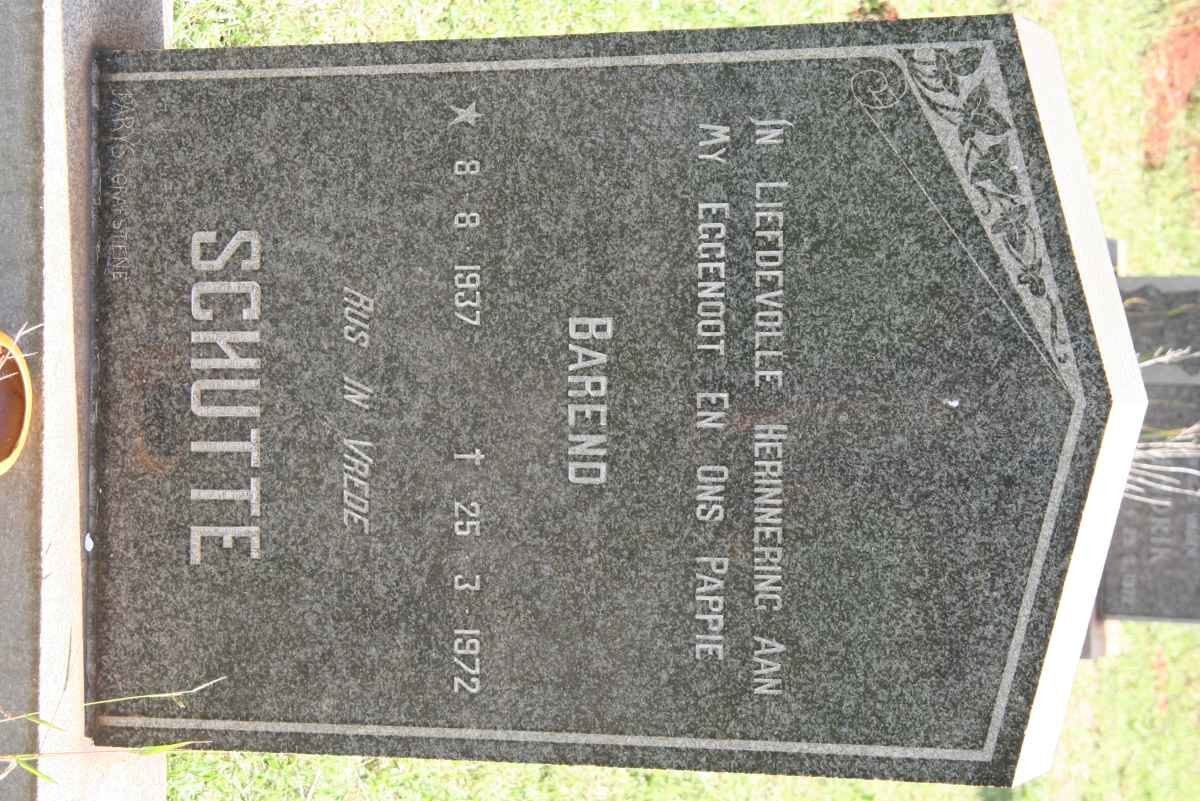 SCHUTTE Barend 1937-1972