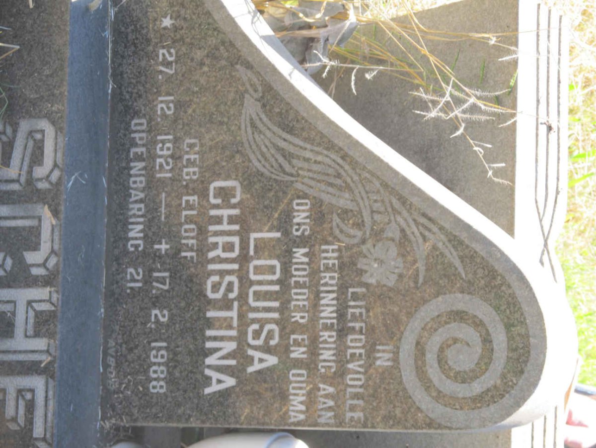 SCHEEPERS Marthinus Johannes 1913-1984 &amp; Louisa Christina ELOFF 1921-1988