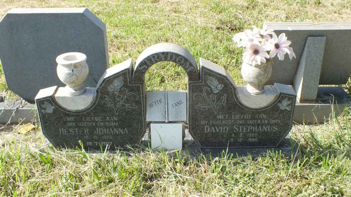 STRYDOM David Stephanus 1925-1996 &amp; Hester Johanna 1925-2012