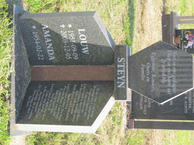 STEYN Louw 1951-2008 &amp; Amanda 1954-