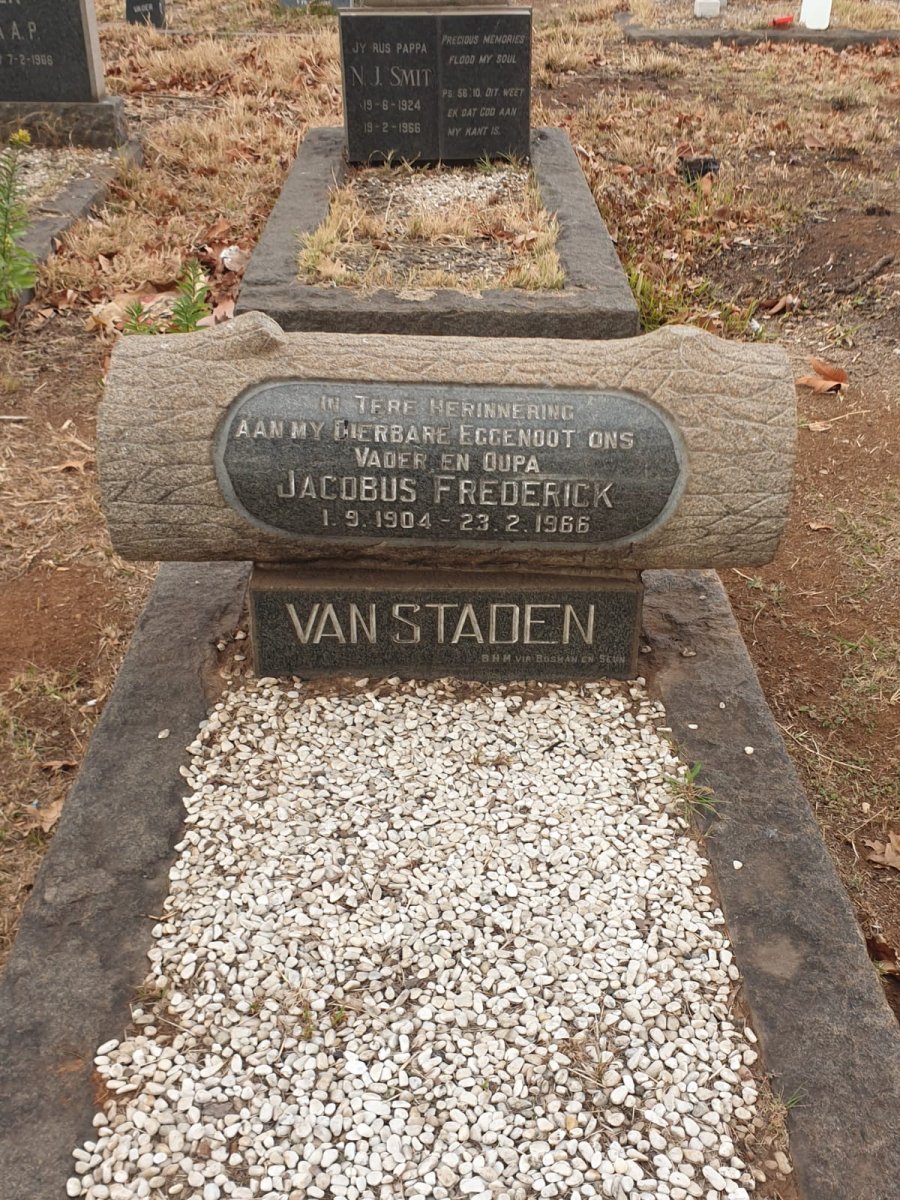 STADEN Jacobus Frederick, van 1904-1966