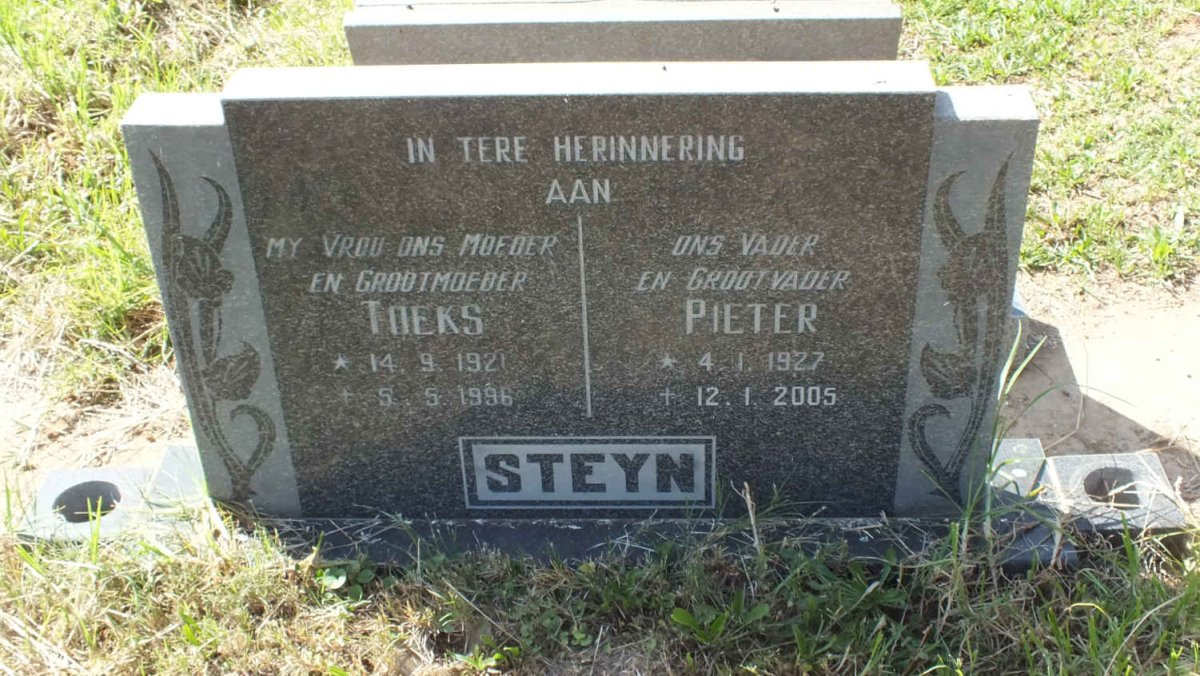 STEYN Pieter 1927-2005 &amp; Toeks 1921-1996