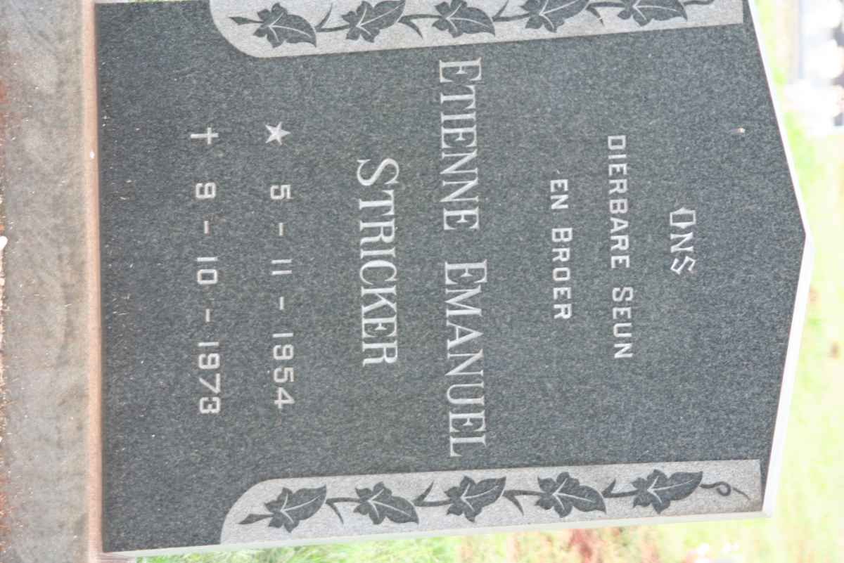 STRICKER Etienne Emanuel 1954-1973