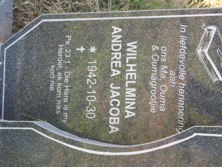 STANDER Gideon Stephanus 1937-2016 &amp; Wilhelmina Andrea Jacoba 1942-