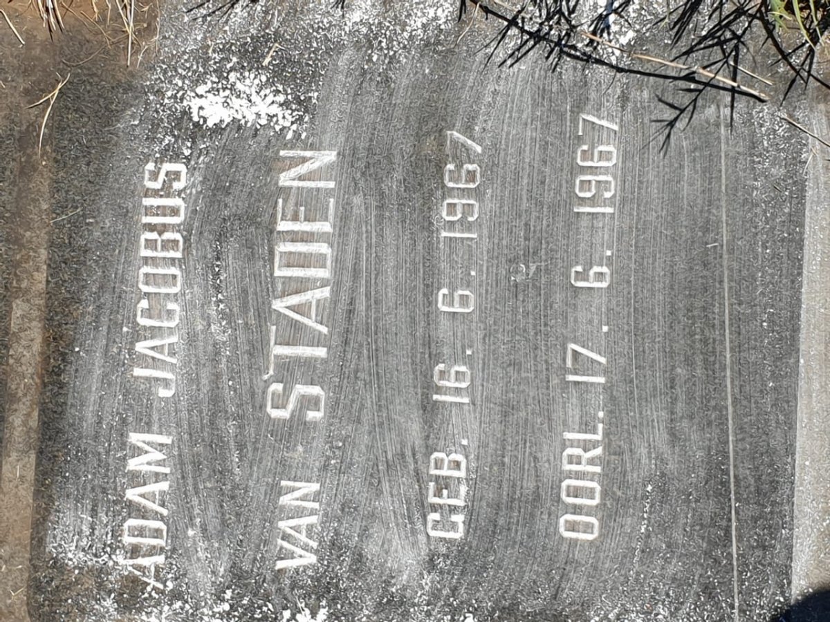 STADEN Adam Jacobus, van 1967-1967