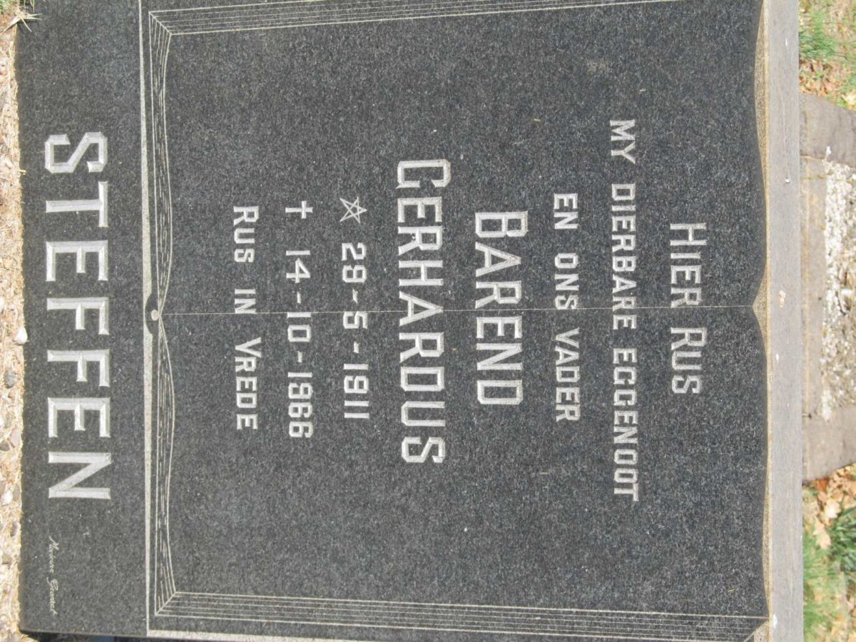 STEFFEN Barend Gerhardus 1911-1966