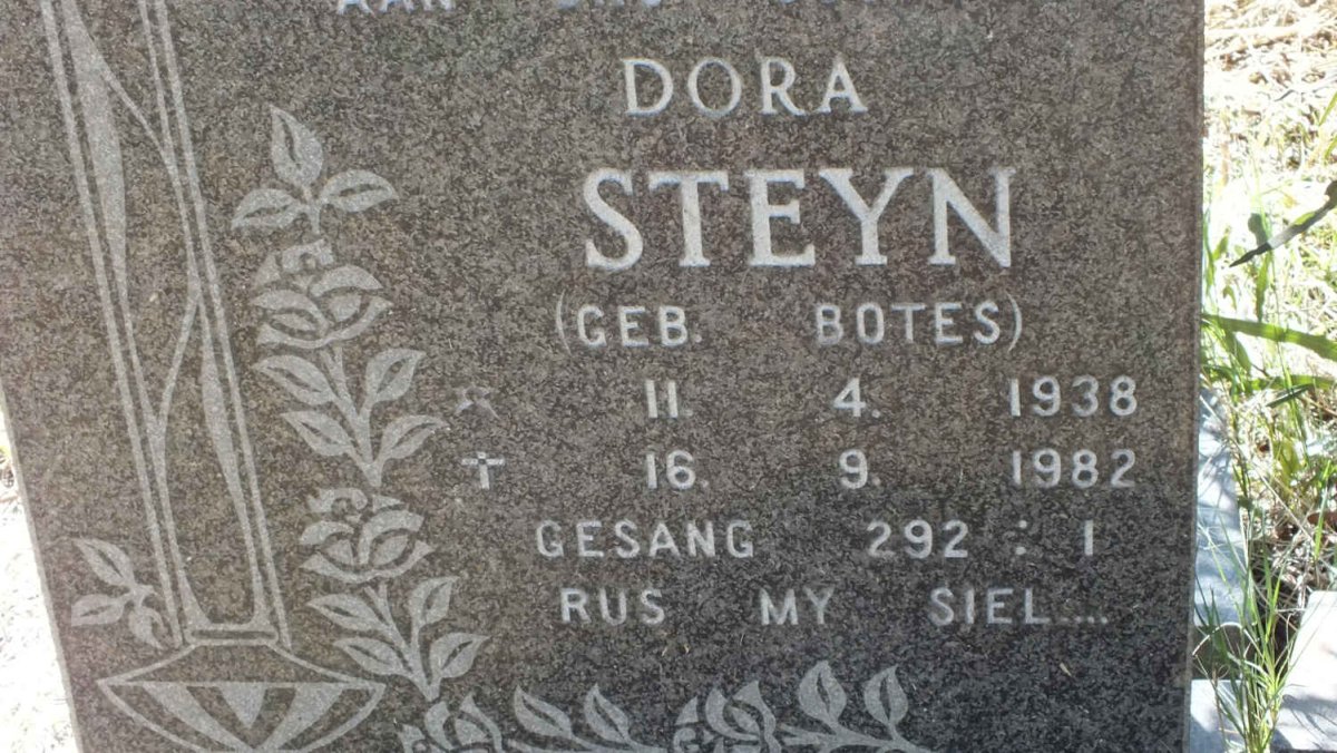 STEYN Dora nee BOTES 1938-1982