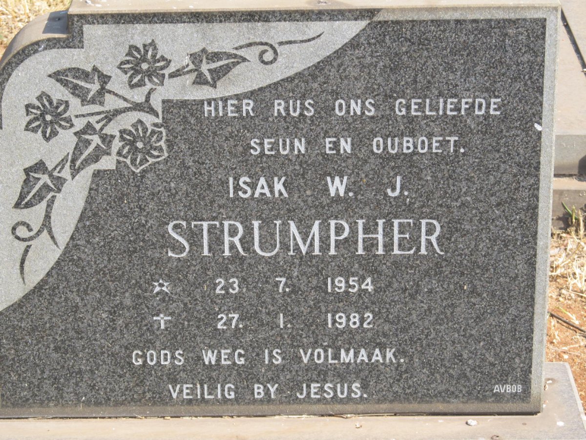 STRUMPHER Isak W.J. 1954-1982