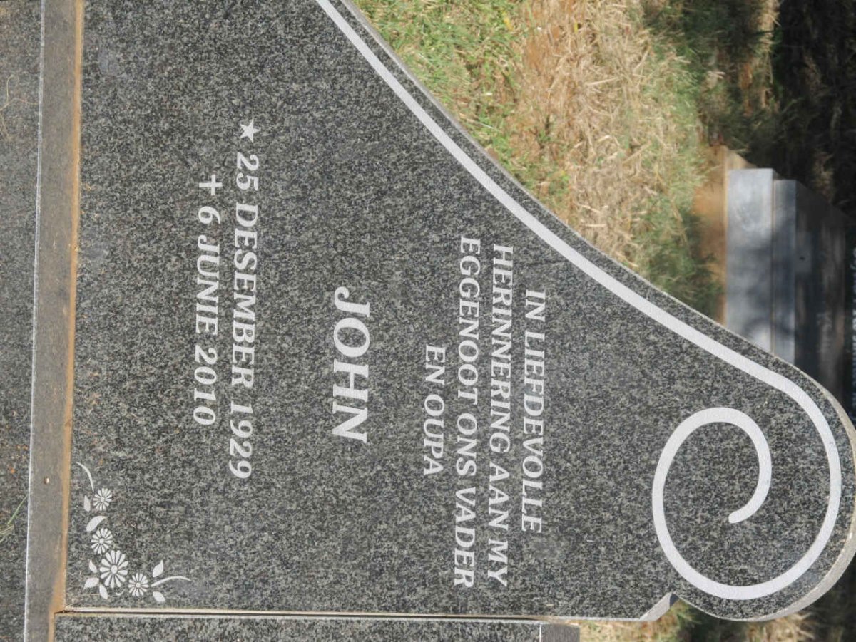 SWANEPOEL John 1929-2010 &amp; Eva 1931-