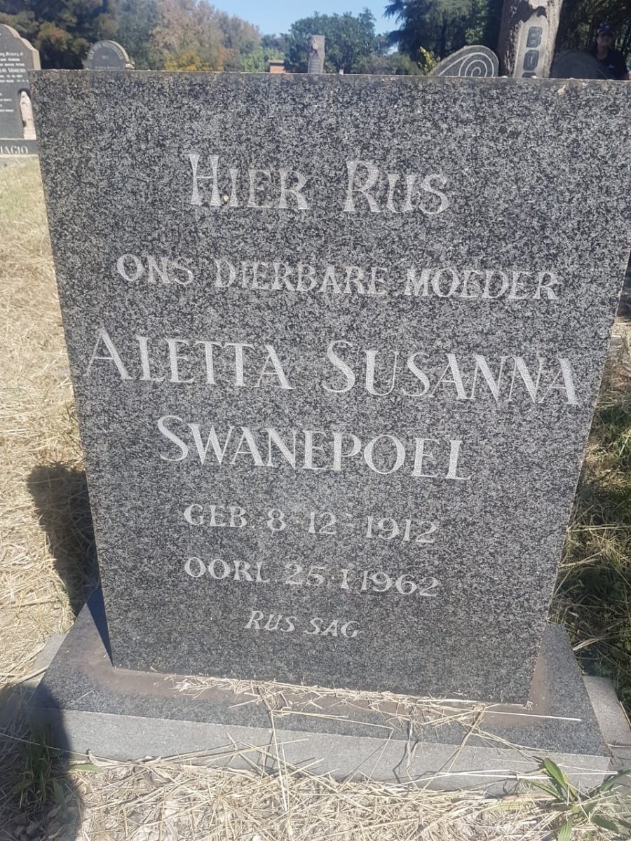SWANEPOEL Aletta Susanna 1912-1962