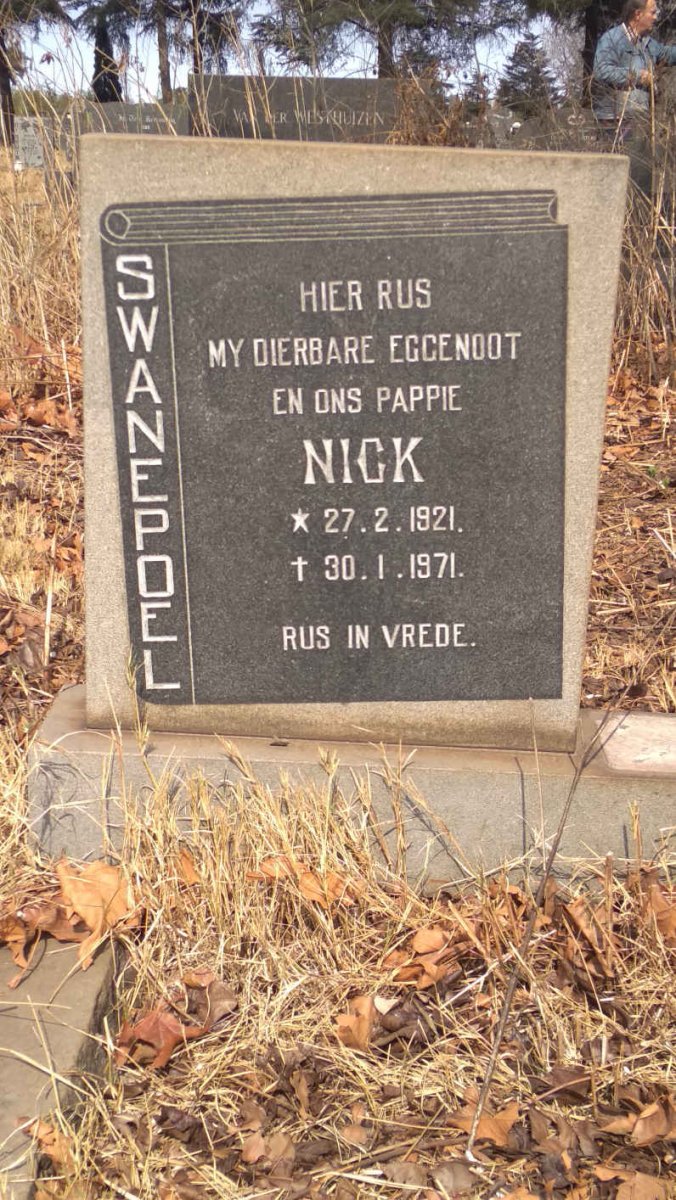 SWANEPOEL Nick 1921-1971