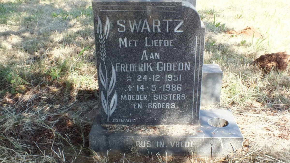 SWARTZ Frederik Gideon 1951-1986