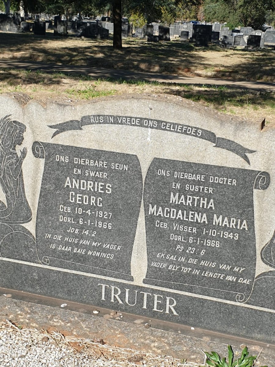 TRUTER Andries Georg 1927-1966 &amp; Martha Magdalena Maria VISSER 1943-1966