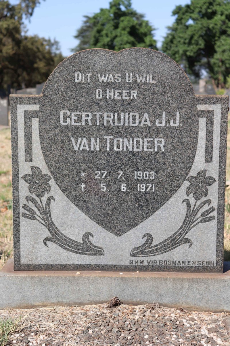 TONDER Gertruida J.J., van 1903-1971