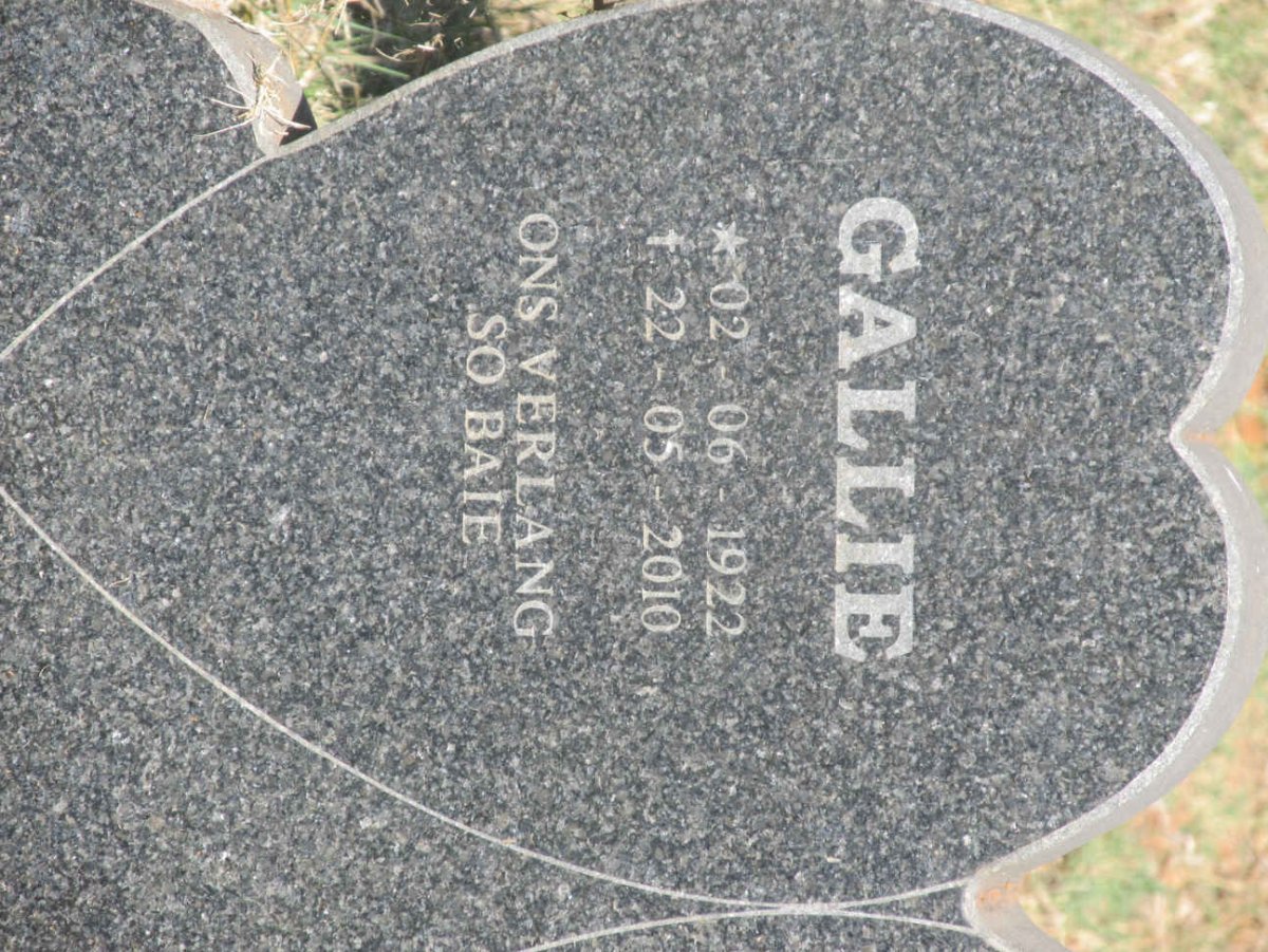 TOIT Gallie, du 1922-2010 &amp; Annie 1926-2012