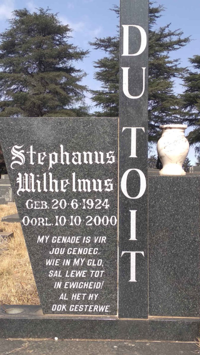 TOIT Stephanus Wilhelmus, du 1924-2000