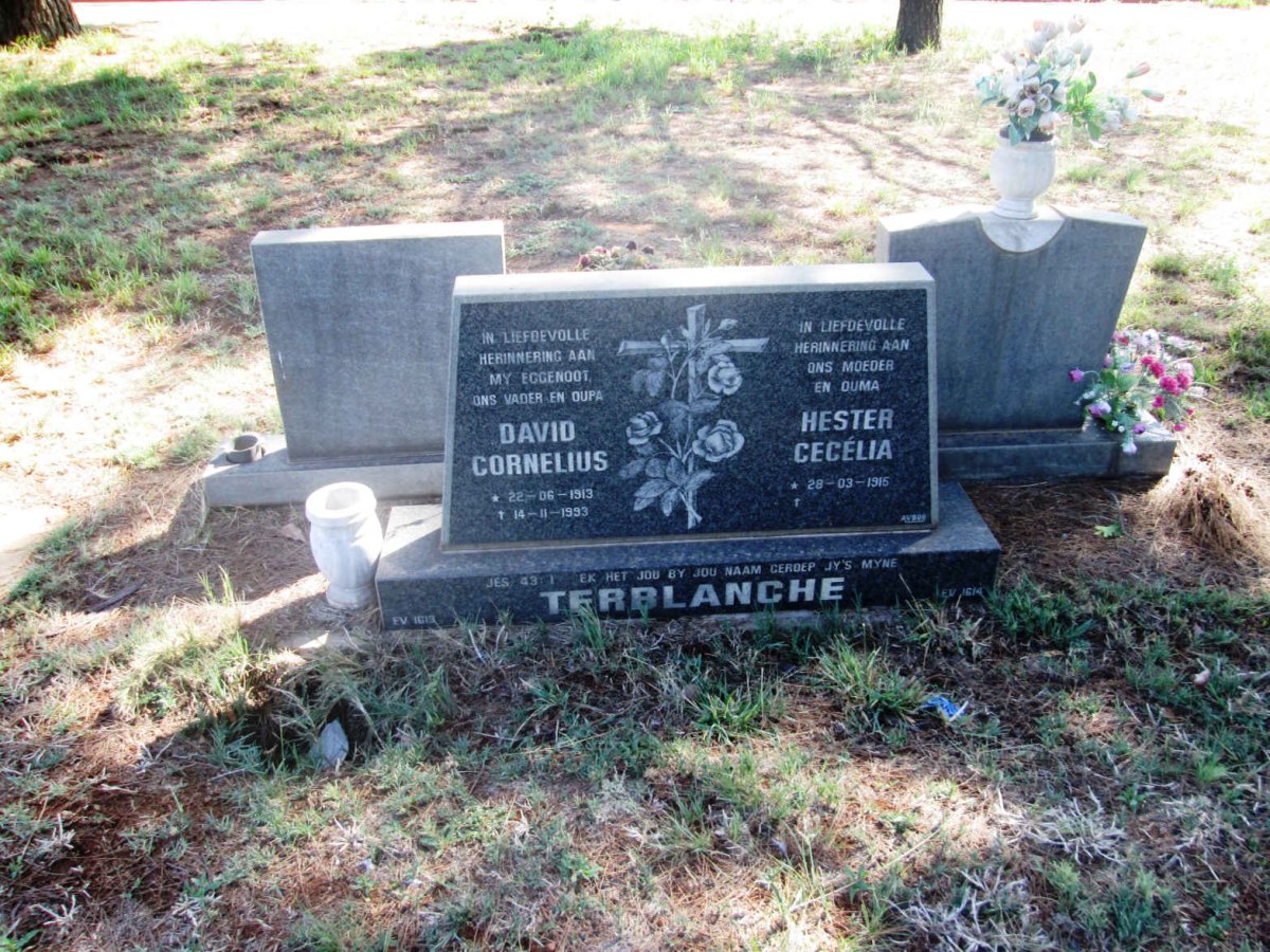 TERBLANCHE David Cornelius 1913-1993 &amp; Hester Cecélia 1915-