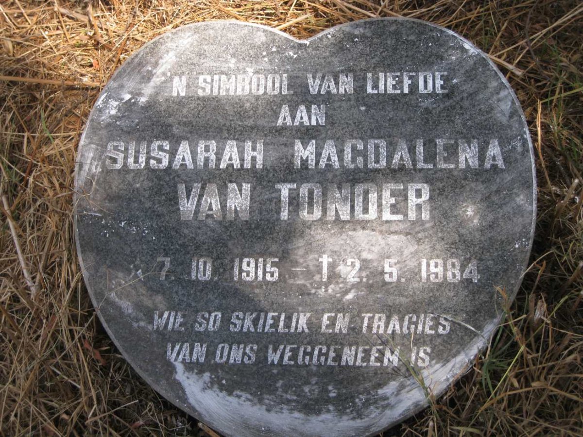 TONDER Susarah Magdalena, van 1915-1984