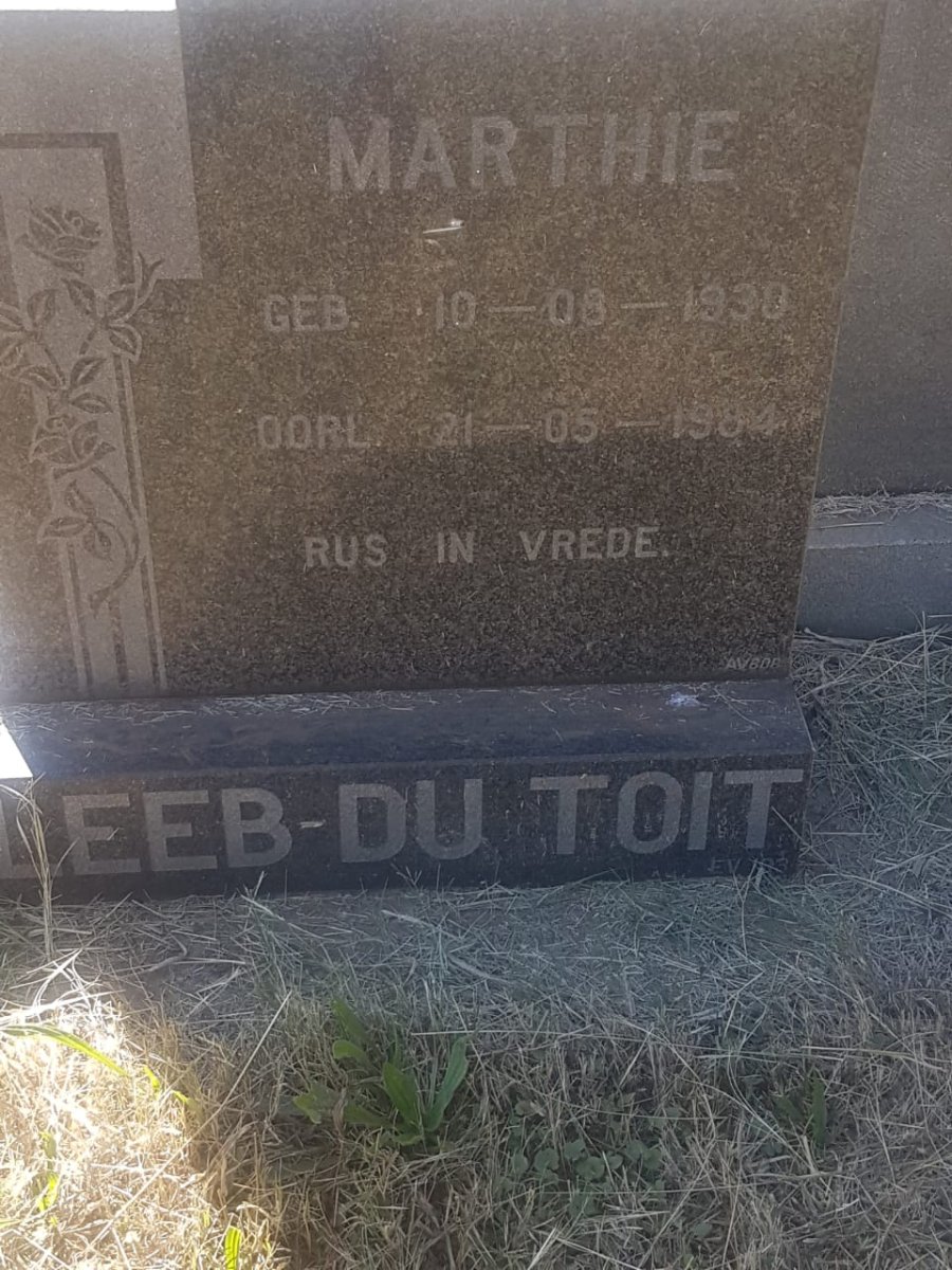 TOIT Marthie, LEEB du 1930-1984