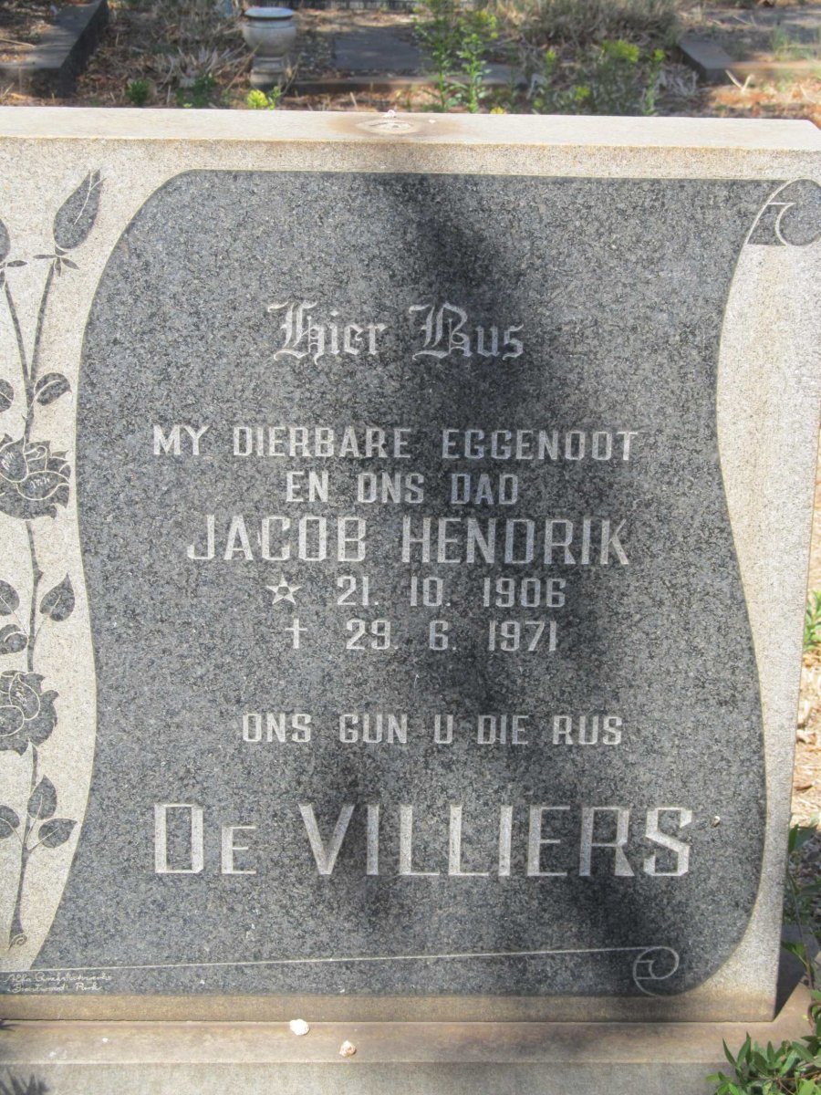 VILLIERS Jacob Hendrik, de 1906-1971