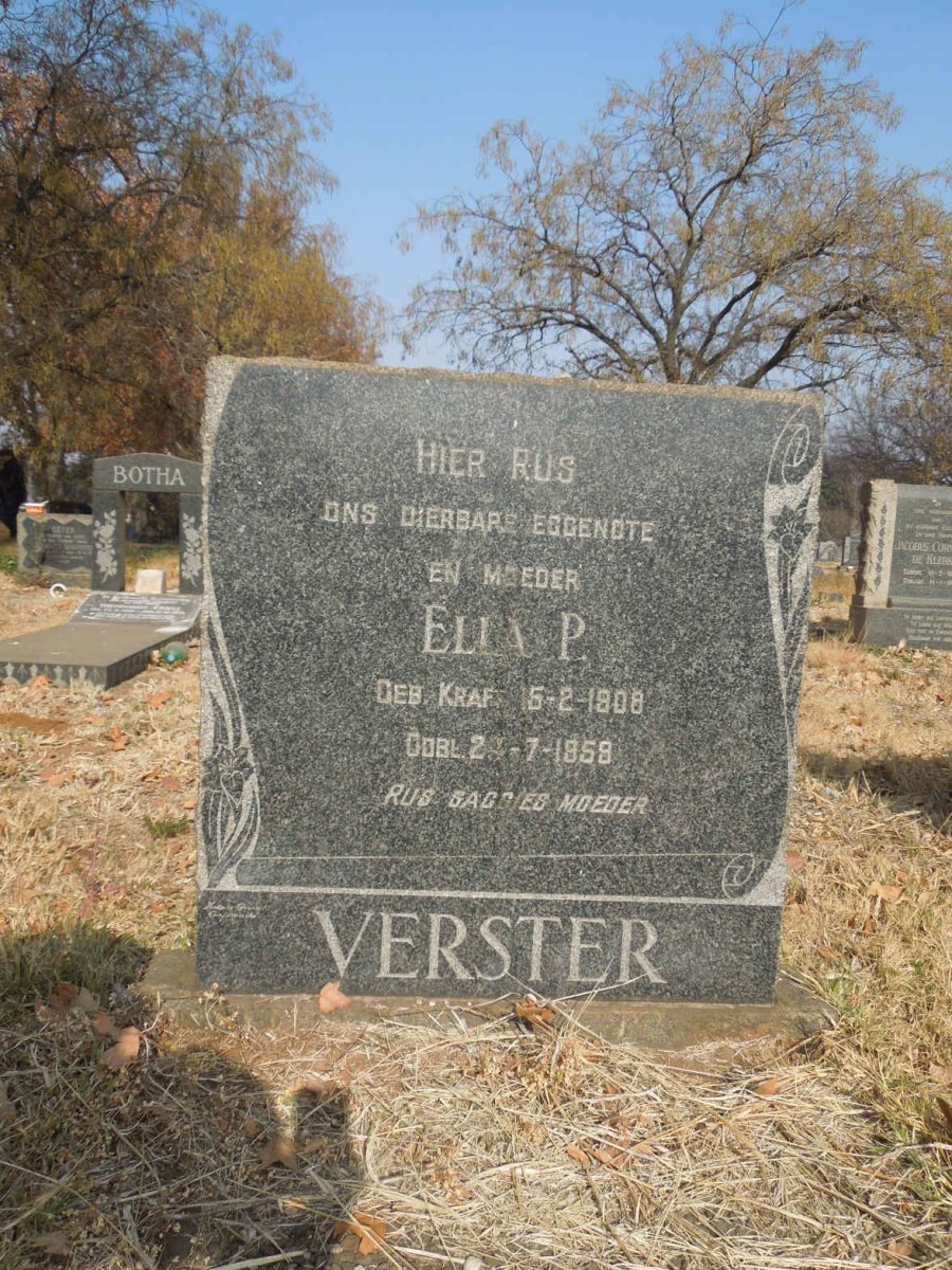 VERSTER Ella P. nee KRAFT 1908-1959
