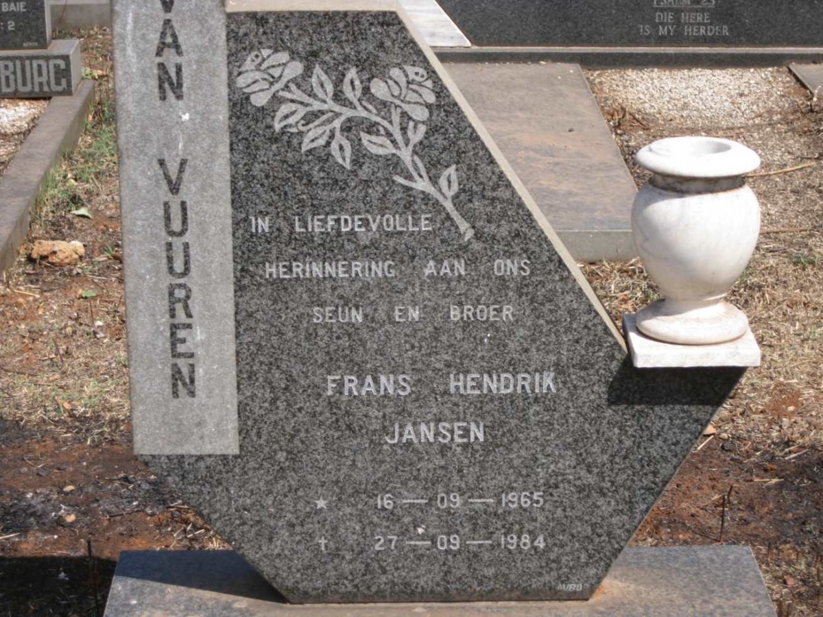 VUUREN Frans Hendrik Jansen, van 1965-1984