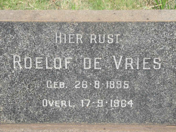 VRIES Roelof, de 1895-1964
