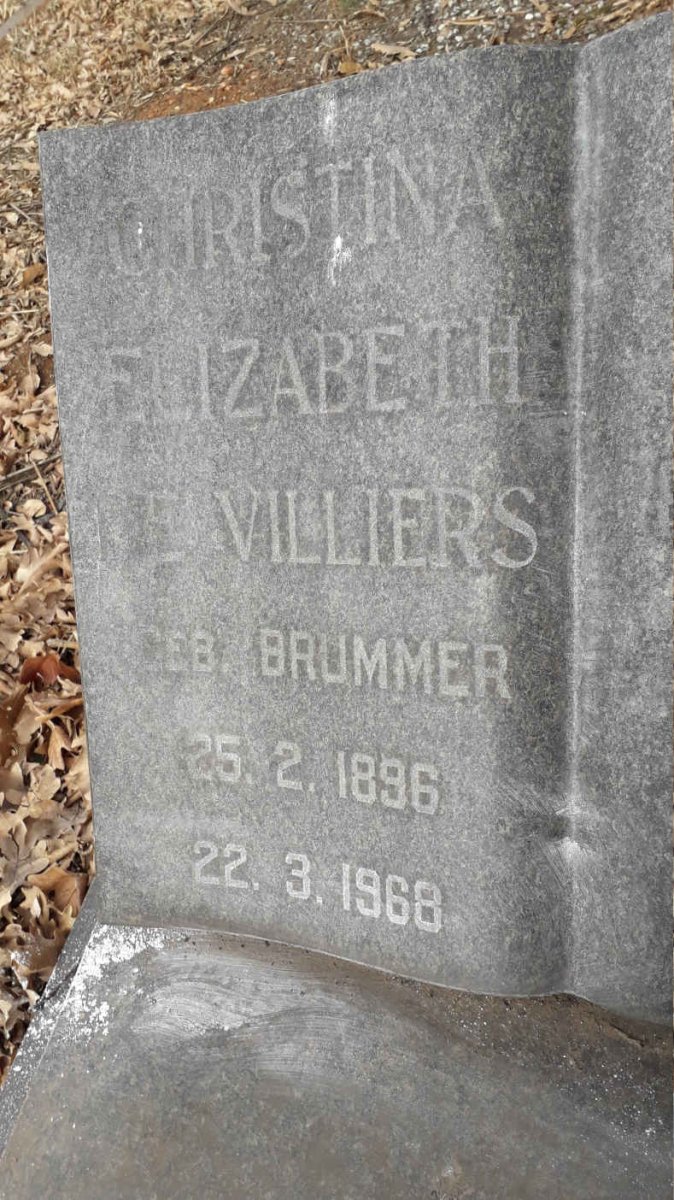 VILLIERS Christina Elizabeth, de nee BRUMMER 1896-1968