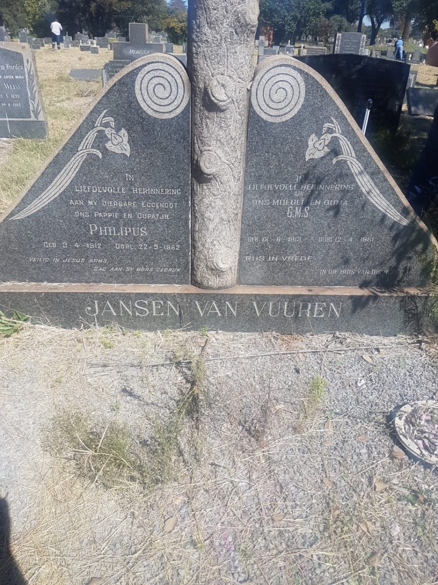 VUUREN Philipus, Jansen van 1912-1962 &amp; G.M.S. 1913-1981