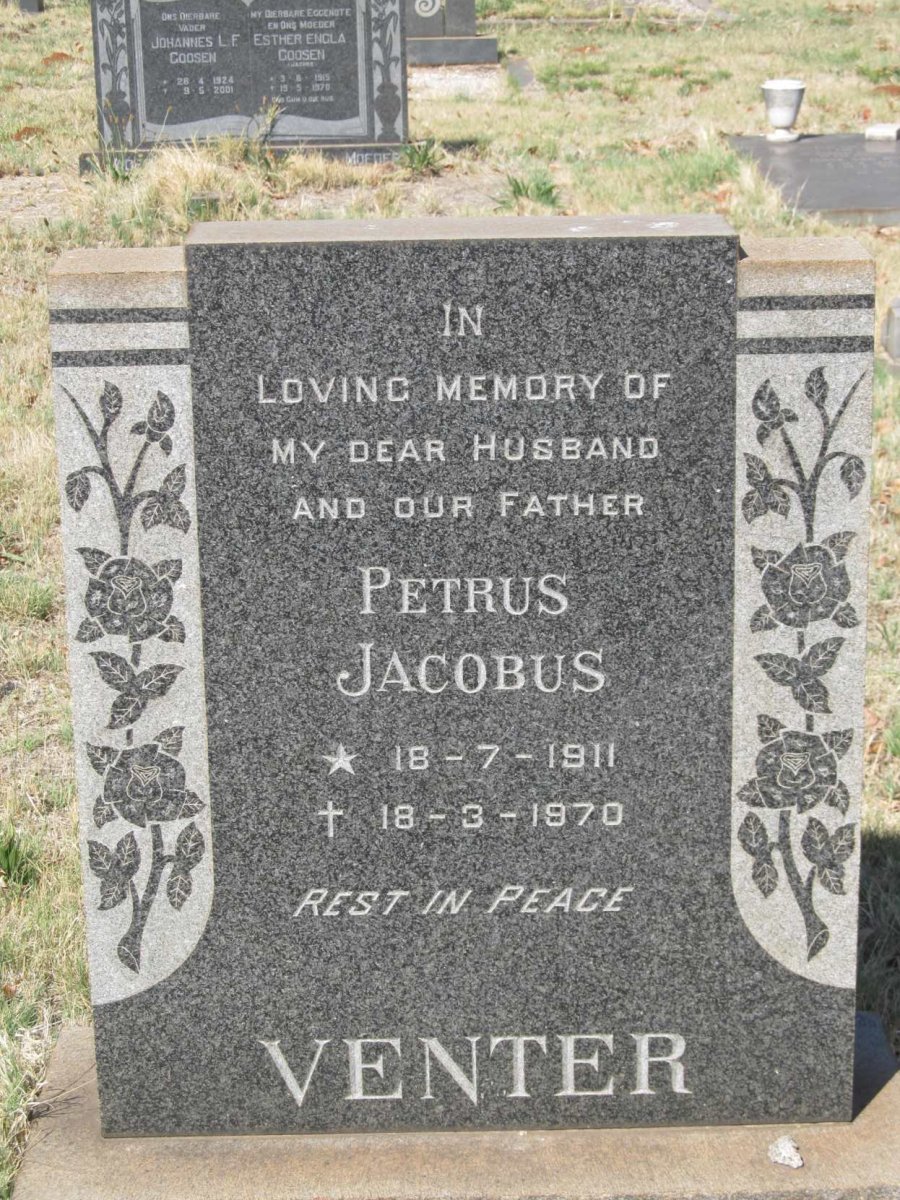 VENTER Petrus Jacobus 1911-1970